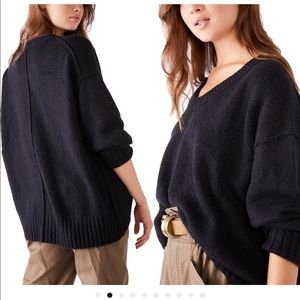 Free people brookeside black sweater